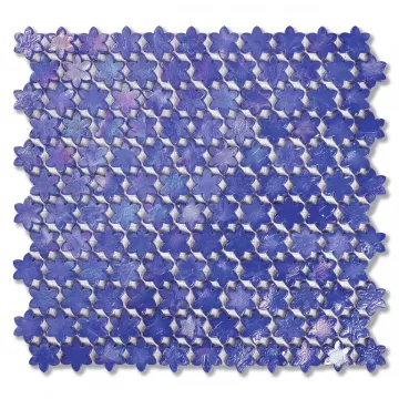 Sicis Petites Fleurs F11 Gentian Glass Mosaic Tile